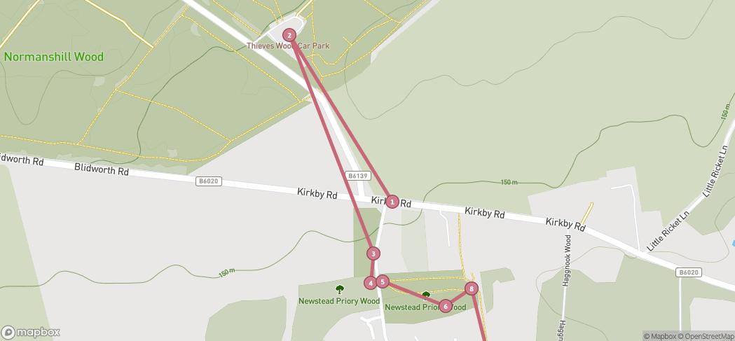 Map preview for River Leen Newstead Papplewick