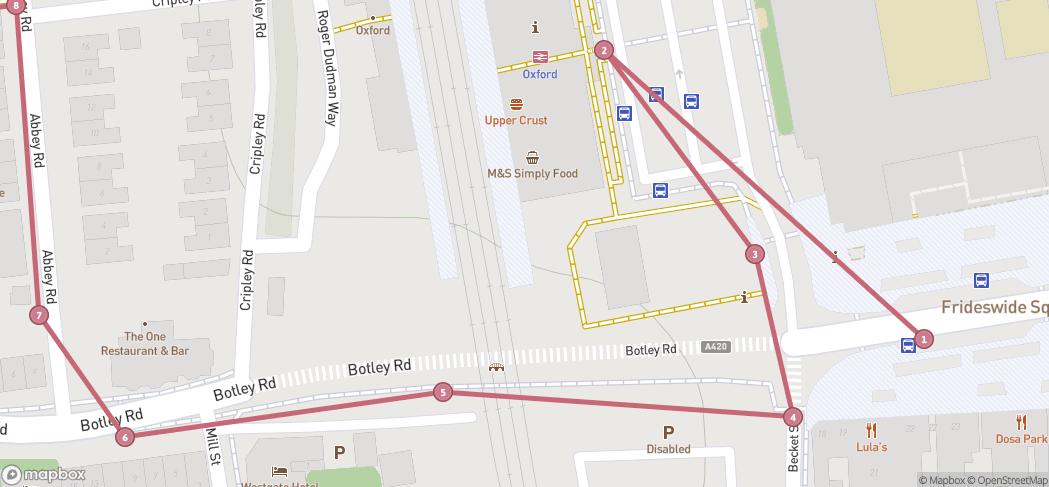 Map preview for Oxford - Eynsham Thames Path