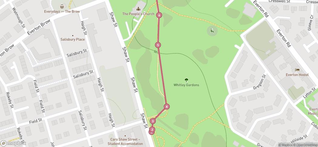 Map preview for Everton Park Panoramic Views Walk
