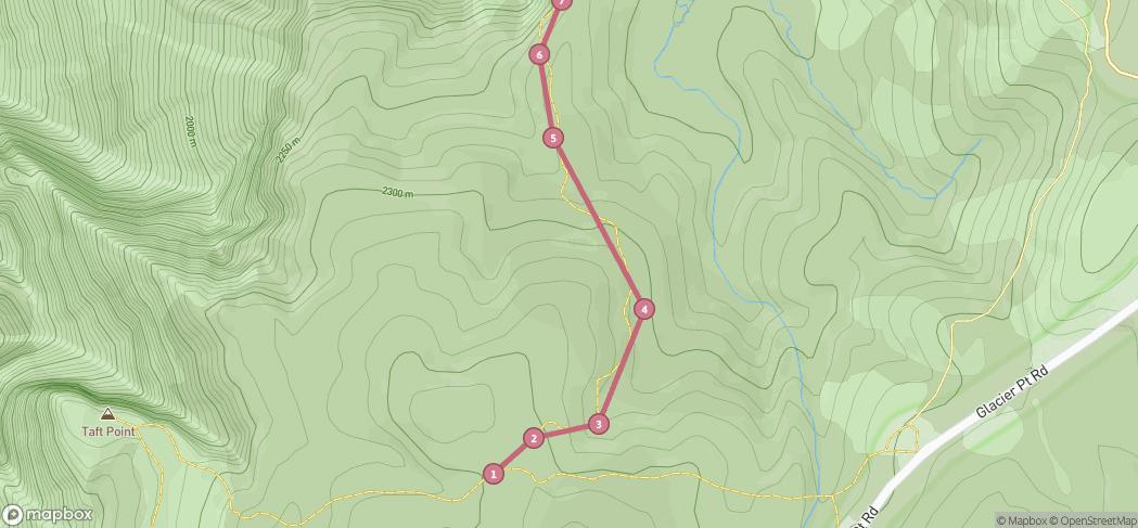 Map preview for Taft Point to Sentinel Dome
