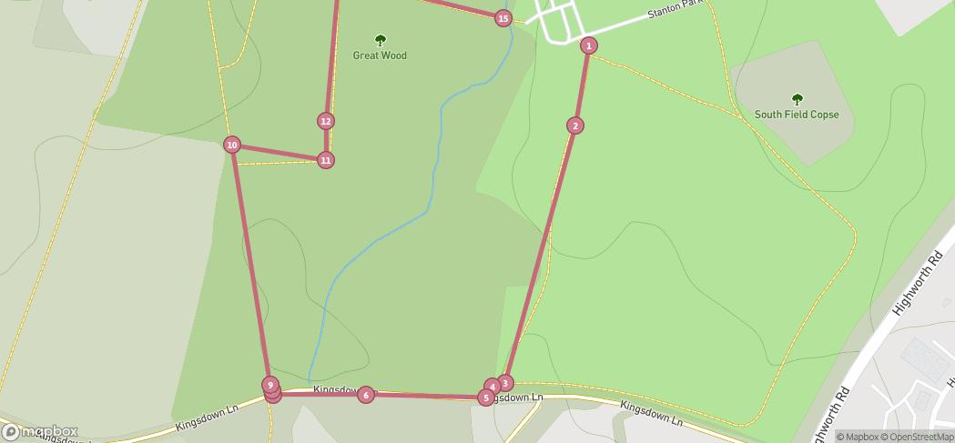 Map preview for Stanton Park (short loop)