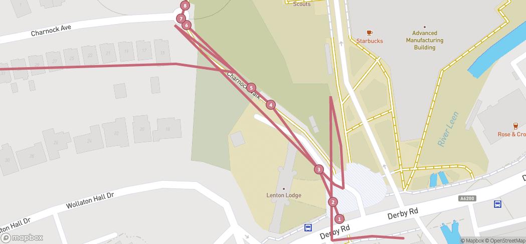 Map preview for Jubilee Campus & Wollaton Park