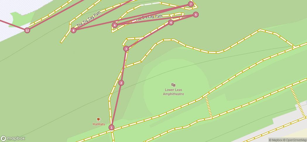 Map preview for Folkestone Zig Zag to Sandgate