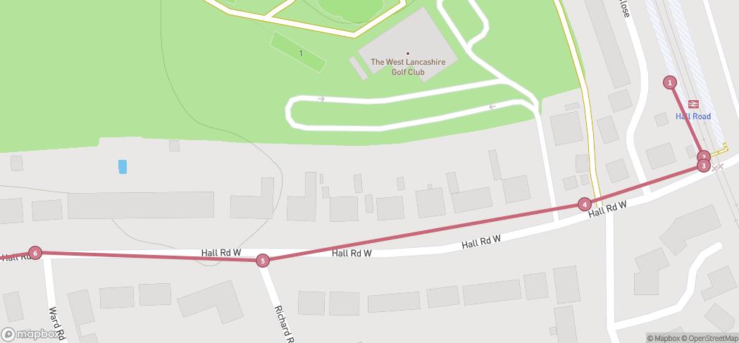 Map preview for Hall Road to Hightown