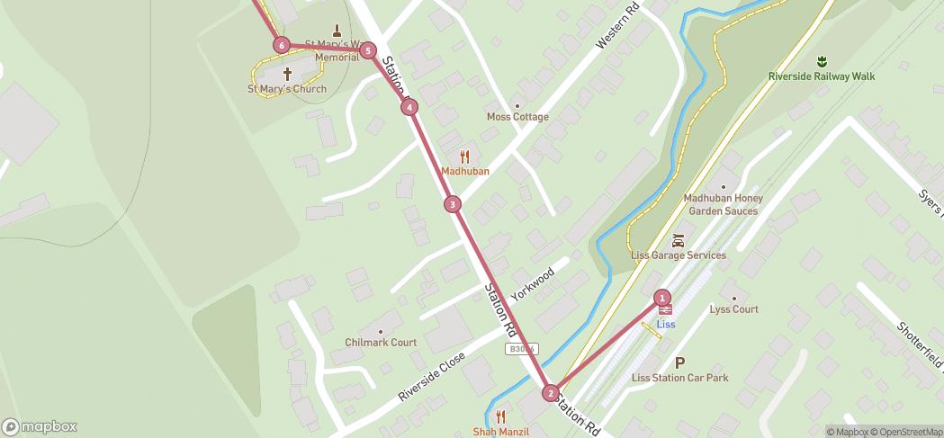 Map preview for Liss to Petersfield