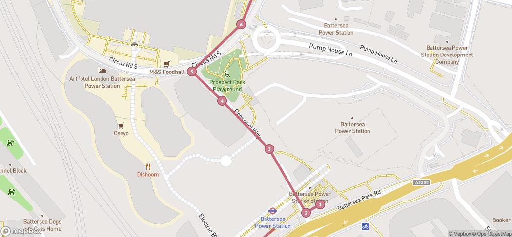 Map preview for Battersea & Thames Path Step-free