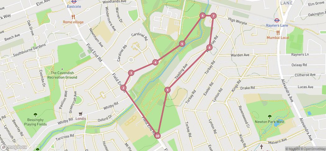 Map preview for Pleasant Walk in South Ruislip