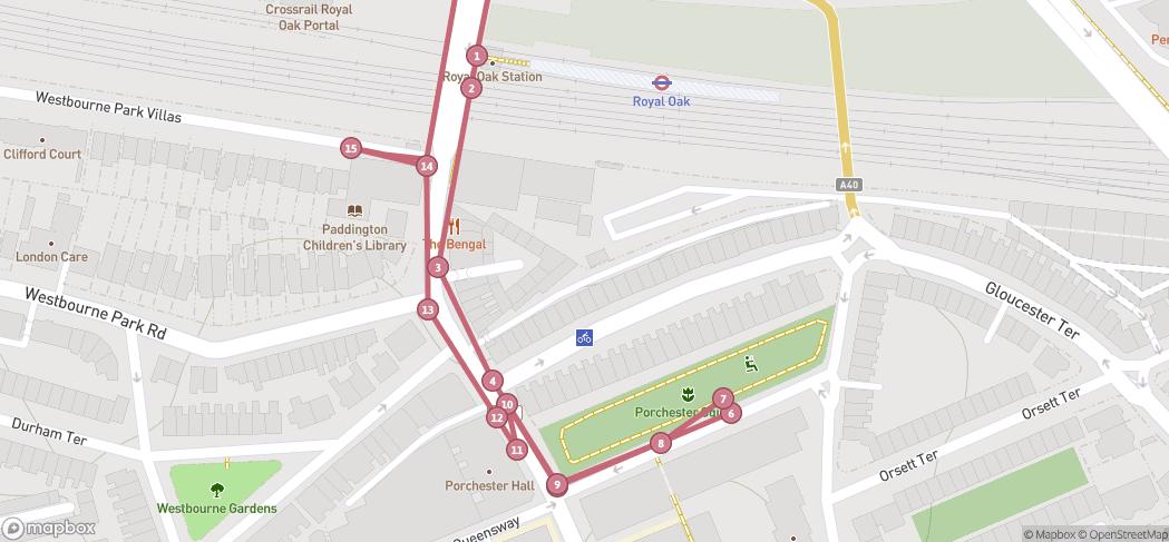 Map preview for Paddington Nature Pilgrimage- short