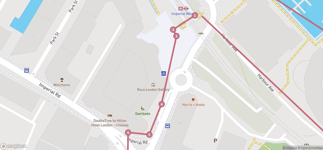 Map preview for Imperial Wharf Thames Step Free