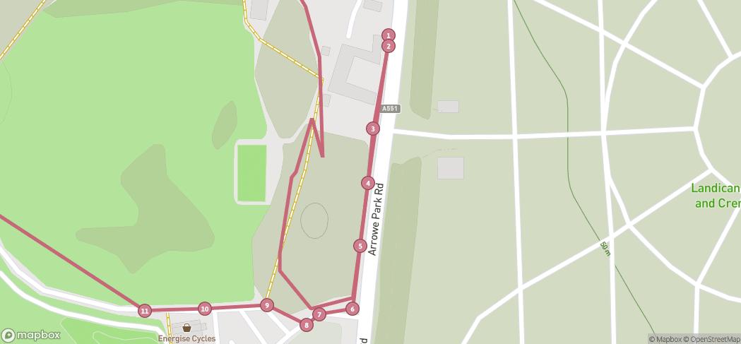 Map preview for Arrowe Country Park Circular Walk