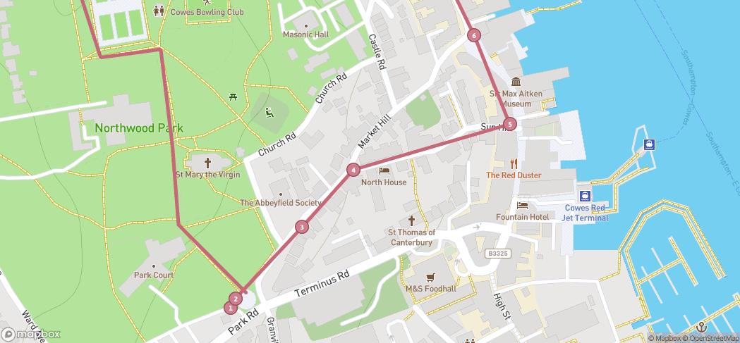 Map preview for Cowes to Gurnard Circular