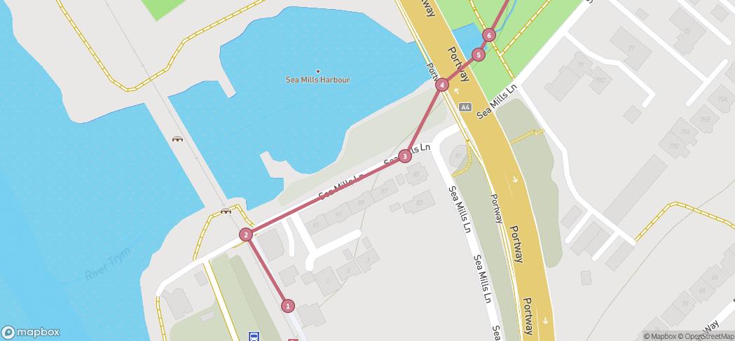 Map preview for Sea Mills train to Westbury-on-Trym