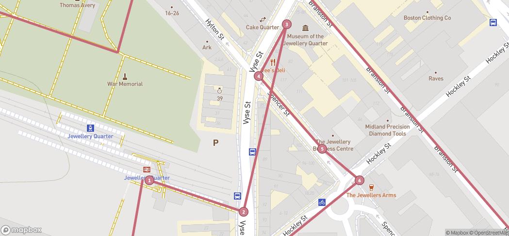 Map preview for Birmingham Jewellery Quarter