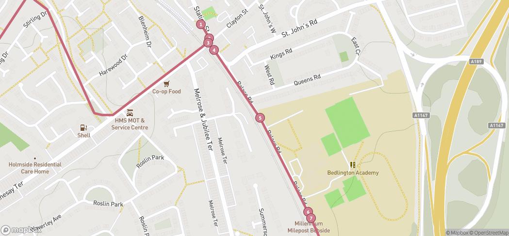 Map preview for Bedlington History Tour