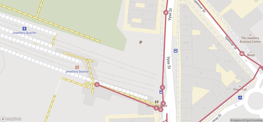 Map preview for Birmingham’s Jewellery Quarter Walk