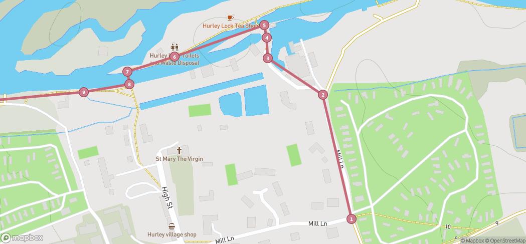 Map preview for Hurley to Henley Marsh Lock Thames
