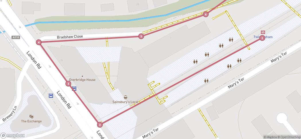 Map preview for River Crane Twickenham - the Thames