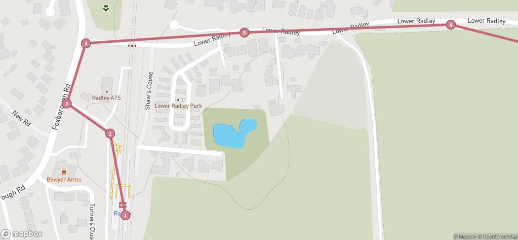 Map preview for Radley to Oxford Thames Path