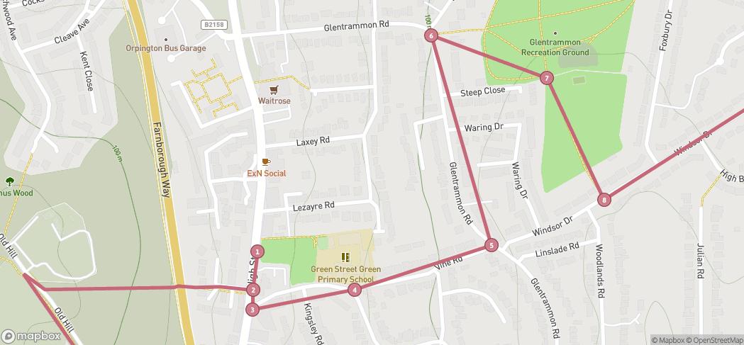 Map preview for Green Street Green Circular Walk