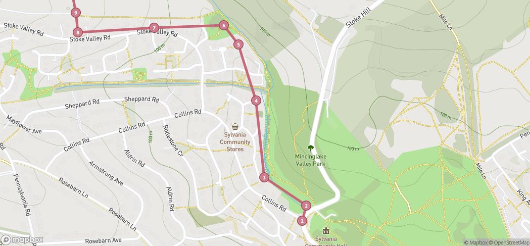 Map preview for Mincinglake to Stoke Woods