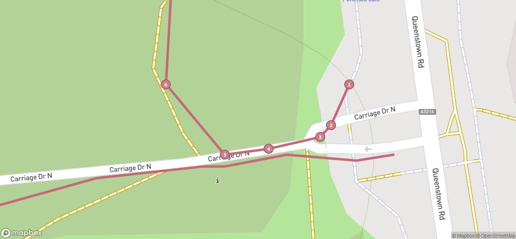 Map preview for Stroll through Battersea Park.