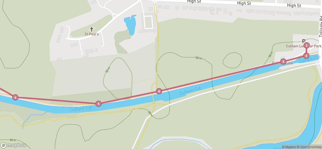 Map preview for Culham to Radley Thames Path