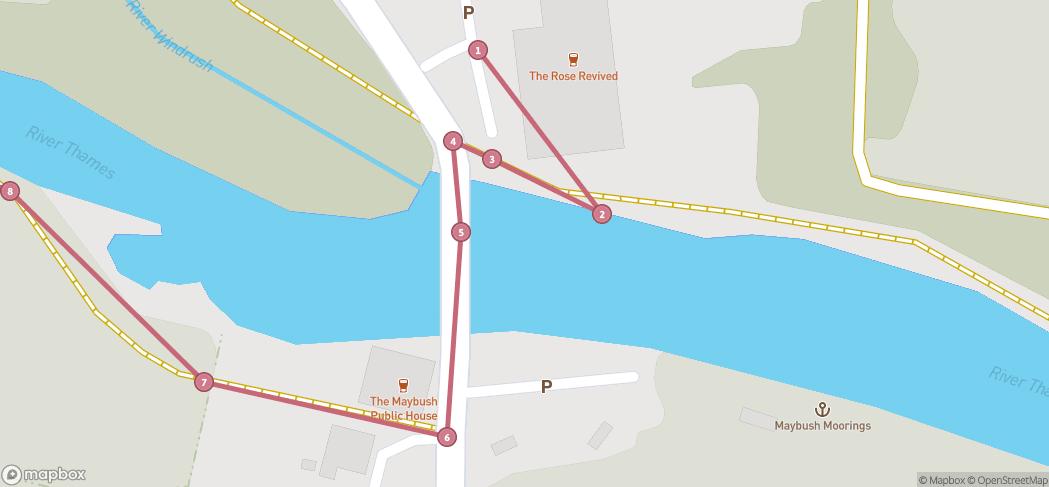 Map preview for Newbridge to Tadpole Bridge Thames