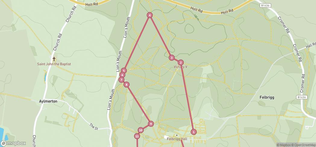 Map preview for Felbrigg Woods and Lake Walk