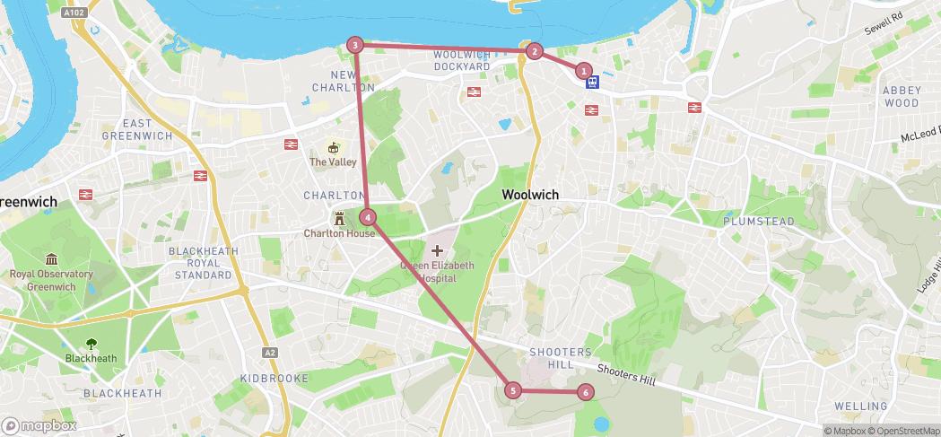 Map preview for Capital Ring Walk. Section 1.