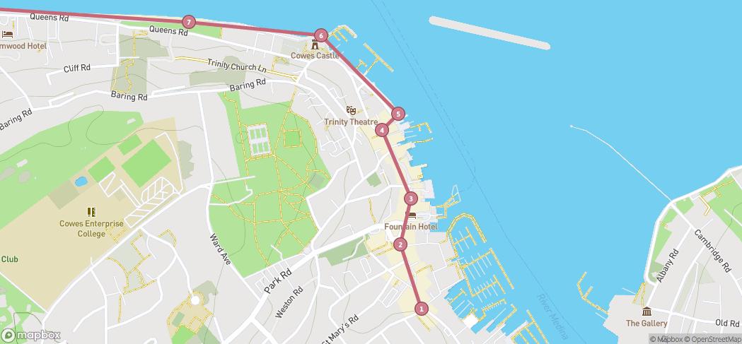 Map preview for Cowes to Porchfield - KCIIICP