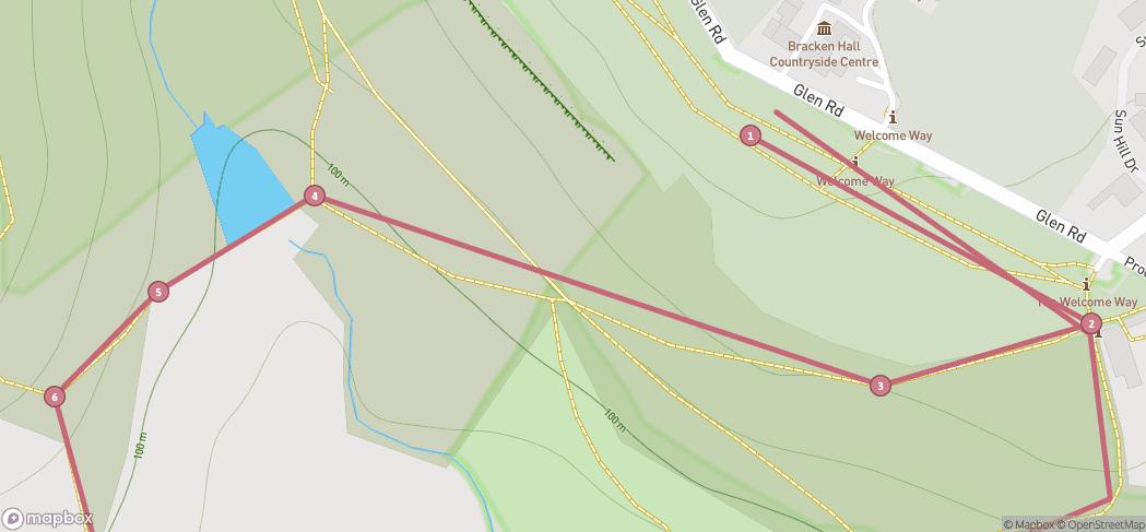 Map preview for Bracken Hall to Hirst Wood