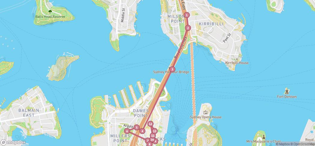 Map preview for Harbour Bridge & The Rocks