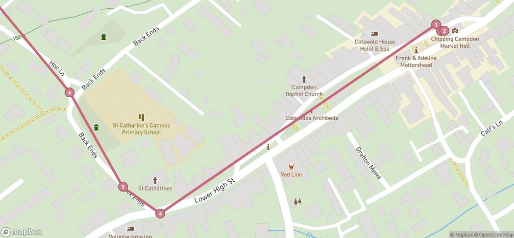 Map preview for Chipping Campden to Broadway
