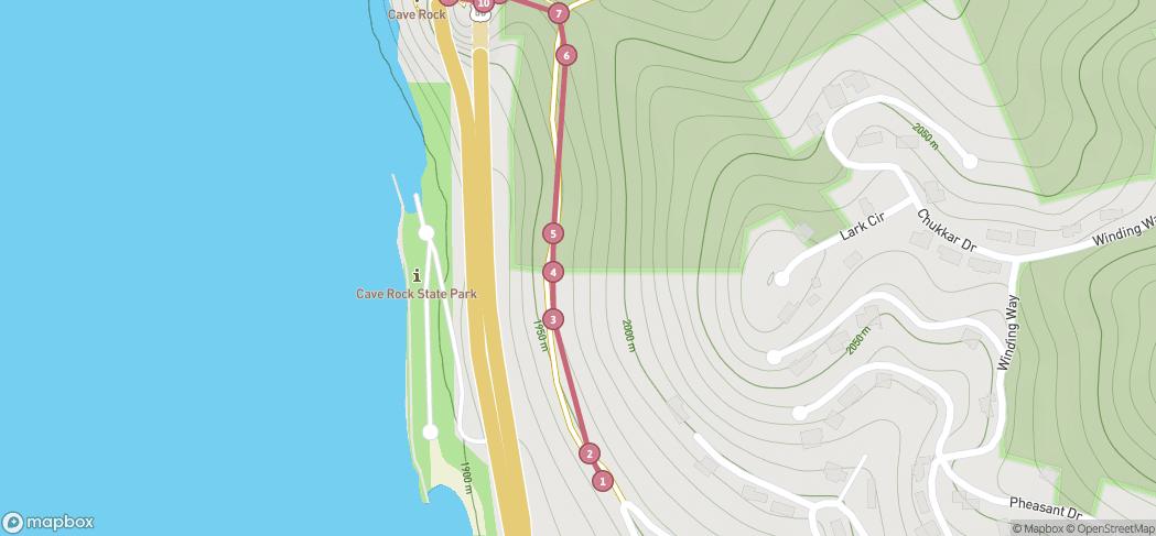 Map preview for Cave Rock Mini Hike, Lake Tahoe