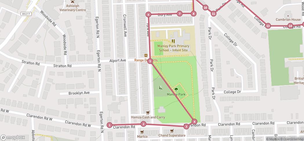 Map preview for Clarendon Road to BMHC