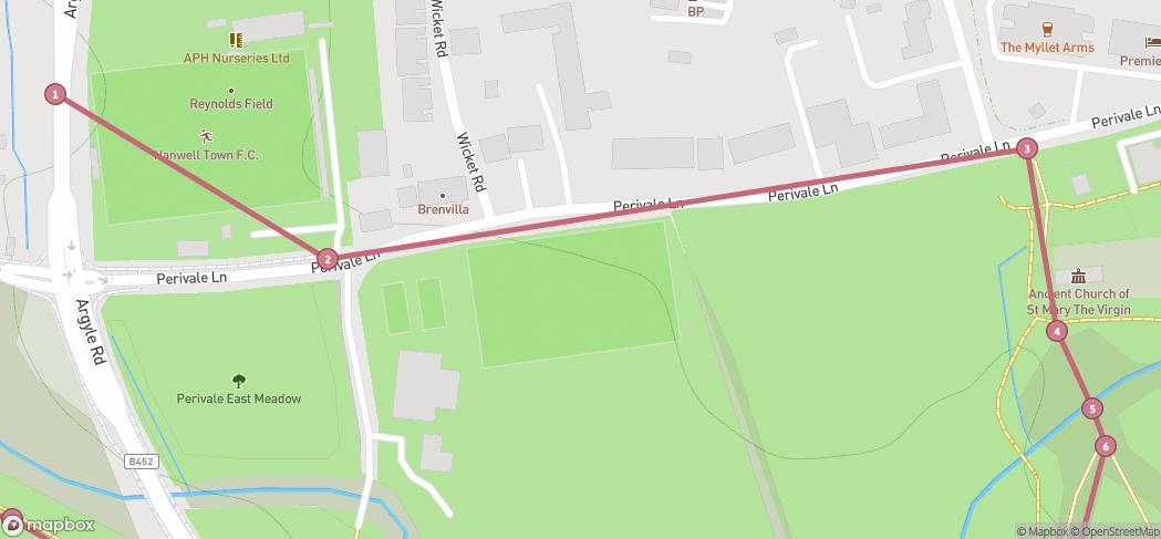 Map preview for Perivale - Hanwell River Brent Walk