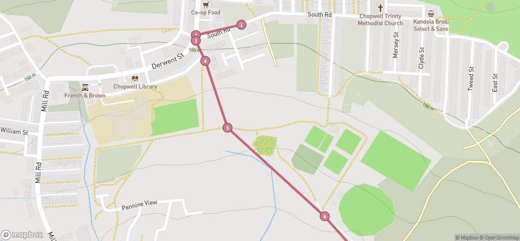 Map preview for The Bank to Chopwell wood