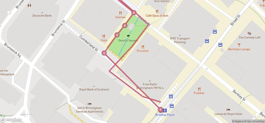 Map preview for Brindley Place Blooming Trail