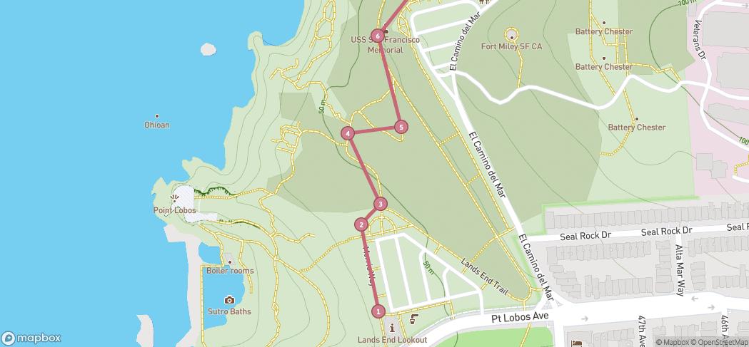Map preview for Lands End, San Francisco