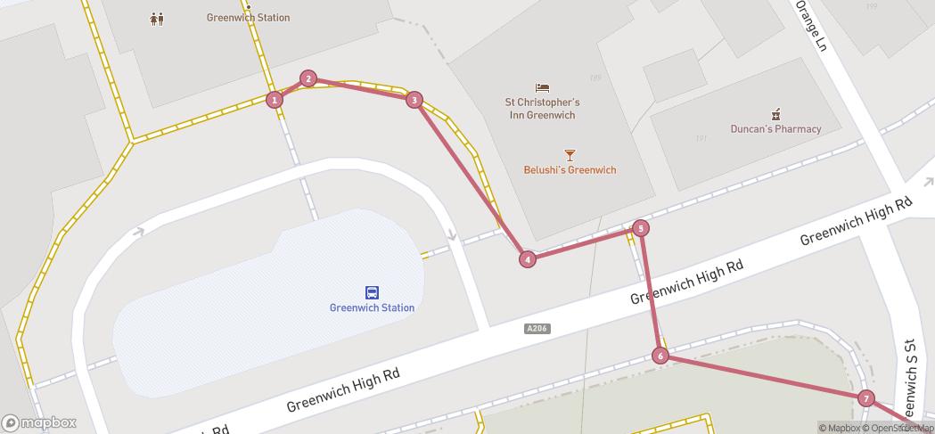Map preview for The Walking Cure Tour in Greenwich