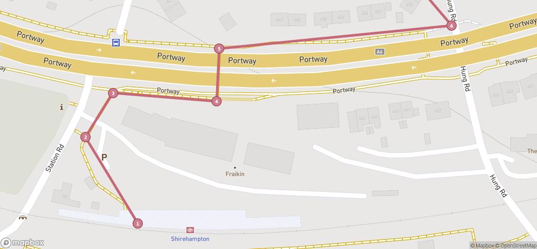 Map preview for Shirehampton to Bristol Green Walk
