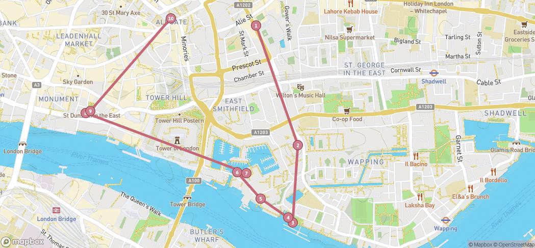 Map preview for Saturday wander - Aldgate East