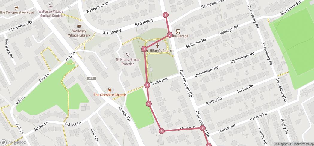 Map preview for From St Hilary’s to the Breck