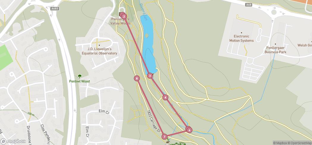 Map preview for Penllergaer Woodland walk