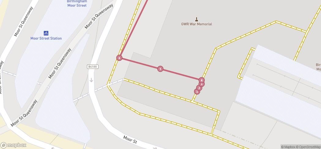 Map preview for Moor Street to Science Museum Hop