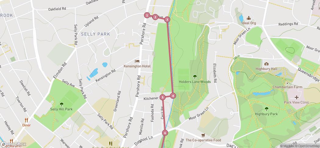 Map preview for Rea Valley Walk