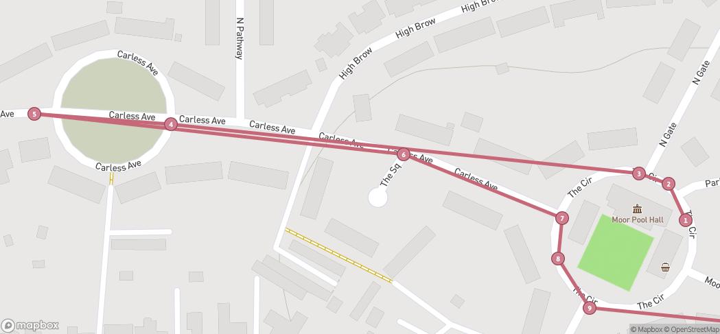 Map preview for Moor Pool Estate trail